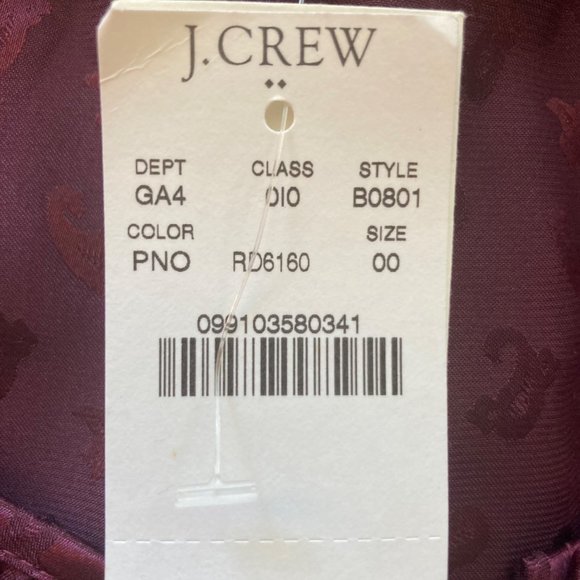 J.Crew Burgundy Long Sleeve Midi Dress Size 00 - Picture 8 of 8